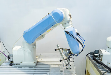 robotic pneumatic piston sucker unit on industrial machine,automation compressed air factory...