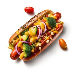 Hot Dog w Mustard Vegetables