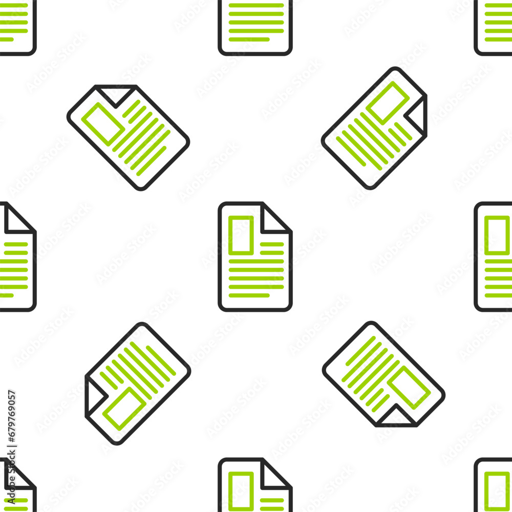Poster line file document icon isolated seamless pattern on white background. checklist icon. business conc