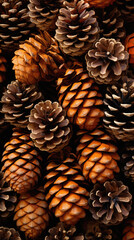 Pine cones background. Close up of pine cones for background.