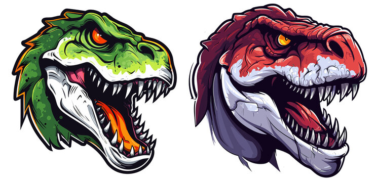 T-Rex Head Mascot Symbol Vector Illustration Design for Gaming Logo with Dominant Presence