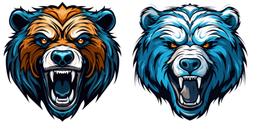 Bear Head Mascot Symbol Vector Illustration Design for Gaming Logo with Strong Presence