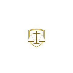 Law firm logo. Justice scales icon isolated on white background