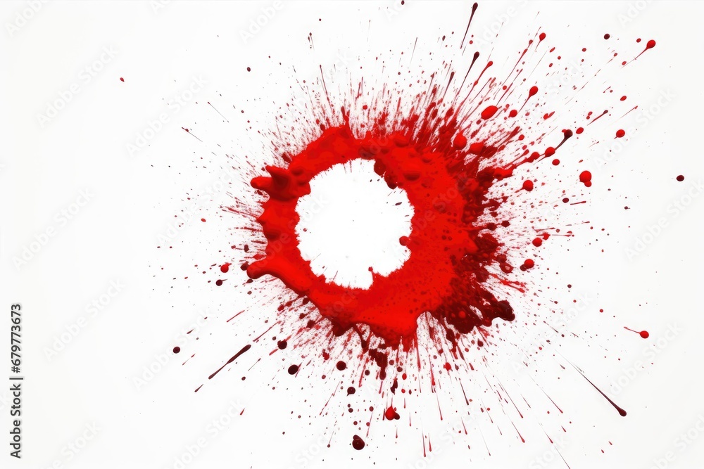 Poster red circular color splash generative ai
