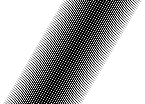 Vector diagonal pattern of black parallel lines with a smooth transition on a white background. Black and white vector pattern