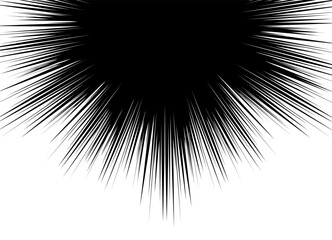 Naklejka premium Vector background in the form of an abstract explosion in the center with space for text. Abstract flash. Black and white vector pattern