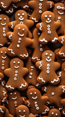 Close-up of gingerbread men in the form of a man.