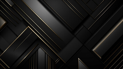 Fototapeta premium Abstract black and gold geometric luxury background