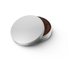 Chocolate Round Tin Container 3D Rendering