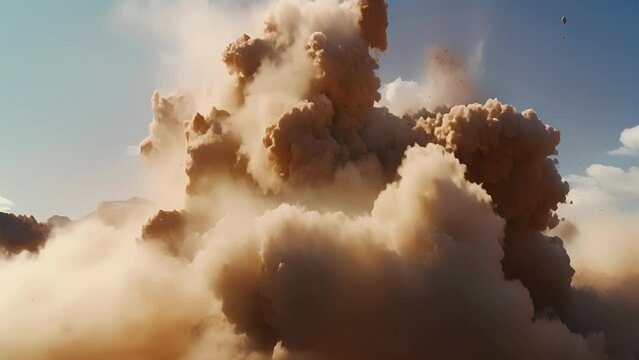 A controlled implosion reduces a towering skyser to a cloud of dust and rubble in a matter of seconds.