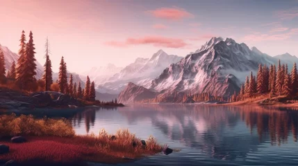 Kissenbezug sunrise in the mountains © faiz