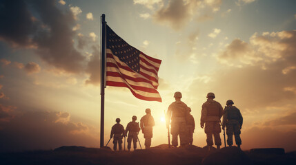 American flag symbolic of patriotism, 4th of july, memorial day, veterans day, army, marines, freedom, united states of america, USA concept