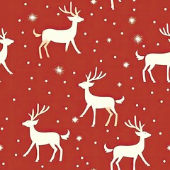 Festive Elegance: Minimal Christmas Reindeer Pattern Background for Stylish Holiday Designs