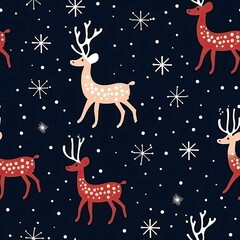 Obraz na płótnie Canvas Minimalistic Elegance: Christmas Reindeer Pattern on a Stylish Holiday Background
