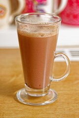 Hot chocolate in glass