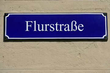 Emailleschild Flurstraße