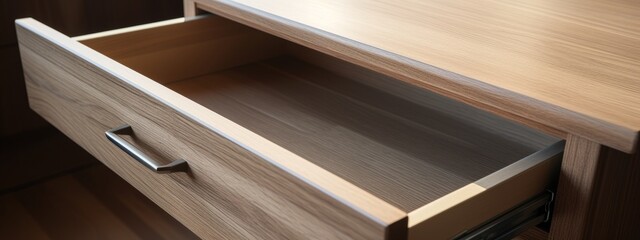Obraz premium furniture interior design detail wooden drawer with fitting assemble interior builtin furniture closeup ideas concept
