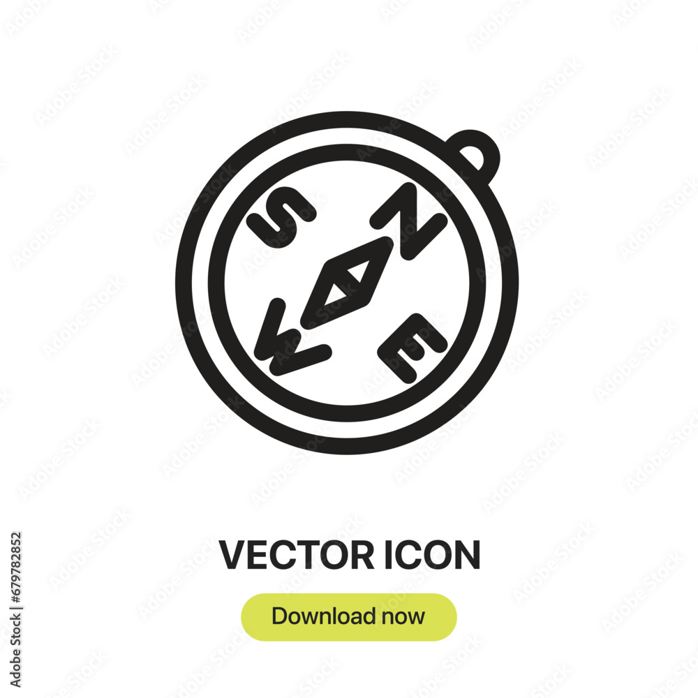 Aufkleber compass icon vector. linear-style sign for mobile concept and web design. compass symbol illustratio
