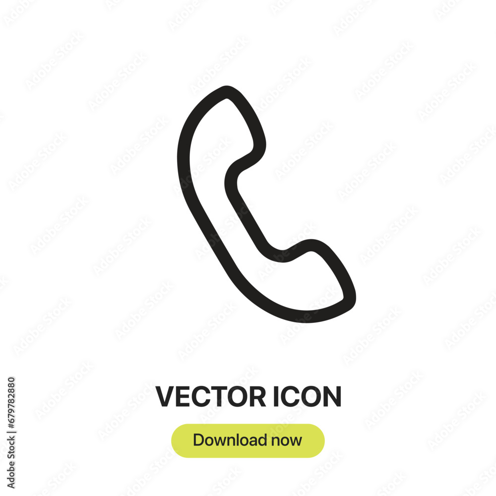 Fototapete Telephone icon vector. Linear-style sign for mobile concept and web design. Telephone symbol illustration. Pixel vector graphics - Vector.	