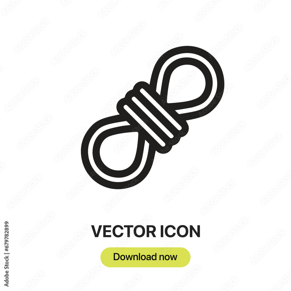 Poster rope icon vector. linear-style sign for mobile concept and web design. rope symbol illustration. pix