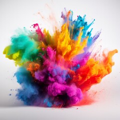 Fototapeta na wymiar Powder explosion. Abstract colorful dust on background.