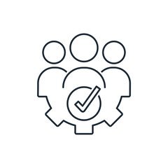 Customer Service Team. Vector linear icon isolated on white background.