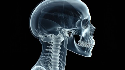 X-ray or radiograph of man showing anatomy of bones and joint of human patient in medical clinic