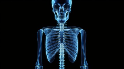 X-ray or radiograph of man showing anatomy of bones and joint of human patient in medical clinic