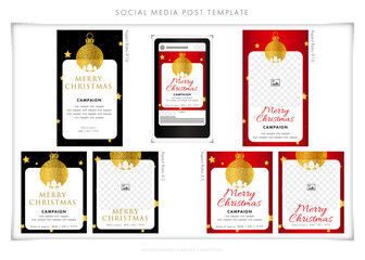 Christmas social media post template５０　クリスマスSNS投稿テンプレート　Webバナー