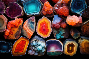 Rare and exotic gemstones and minerals - obrazy, fototapety, plakaty