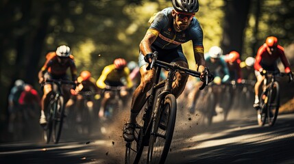 Cyclist competing in professional race