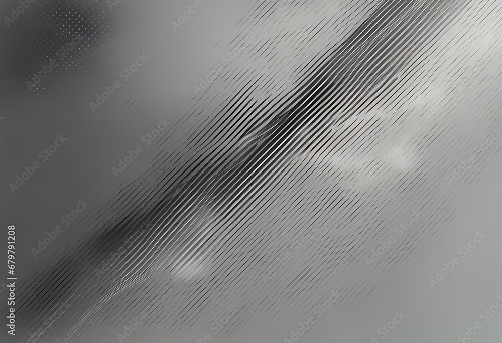 Poster abstract light gray and dark gray background with diagonal lines in one direction and halftone grid 