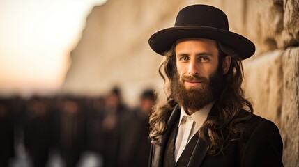 Jew man posing happy.