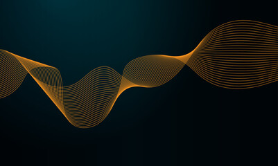 Abstract gradient wavy flowing dynamic smooth curve lines isolated on blue background. Design used for presentation, web design, cover, web, texture, technology, science, data, music, magazine.