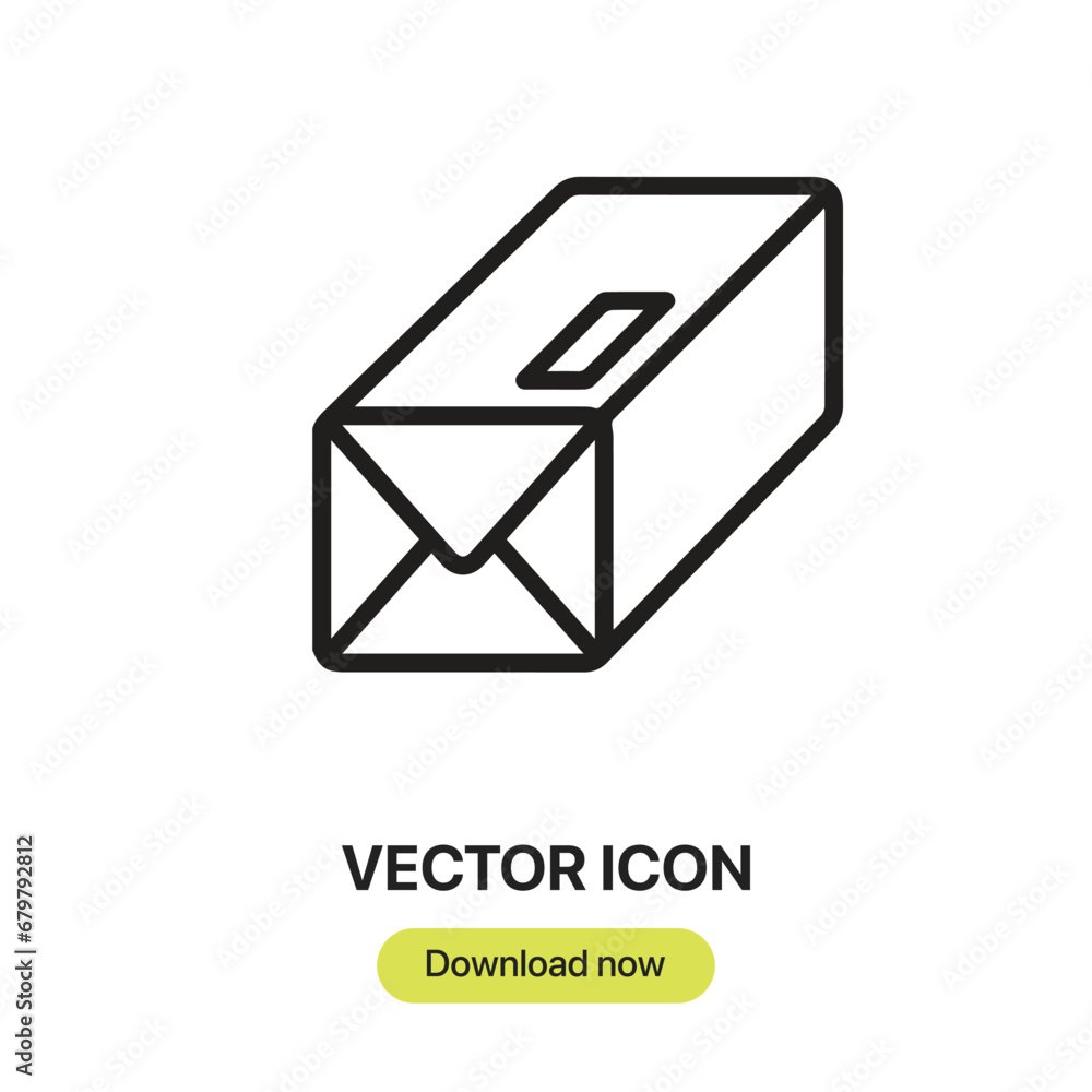 Fototapete Box icon vector. Linear-style sign for mobile concept and web design. Box symbol illustration. Pixel vector graphics - Vector.