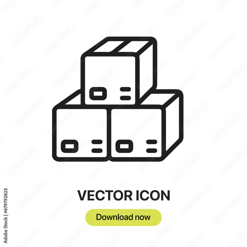 Fototapete boxes icon vector. linear-style sign for mobile concept and web design. boxes symbol illustration. p