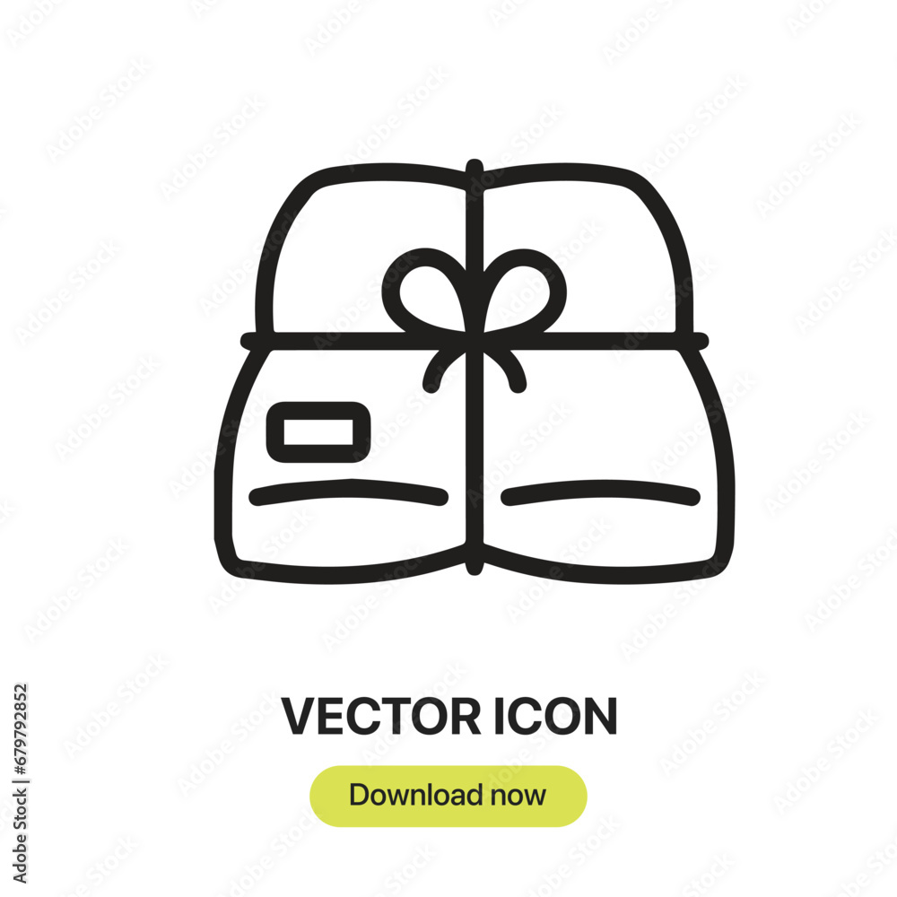 Poster Package icon vector. Linear-style sign for mobile concept and web design. Package symbol illustration. Pixel vector graphics - Vector.	
