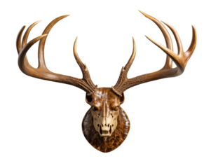 deer skull with horns, isolated