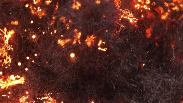 Macro shot of steel wool burning. Great for a background.