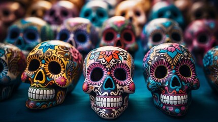 ay of the Dead Background, Halloween Dia De Los Muertos, Mexican Sugar Skulls. photography