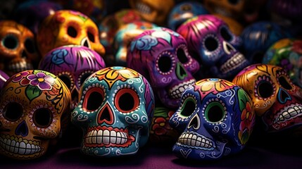 ay of the Dead Background, Halloween Dia De Los Muertos, Mexican Sugar Skulls. photography