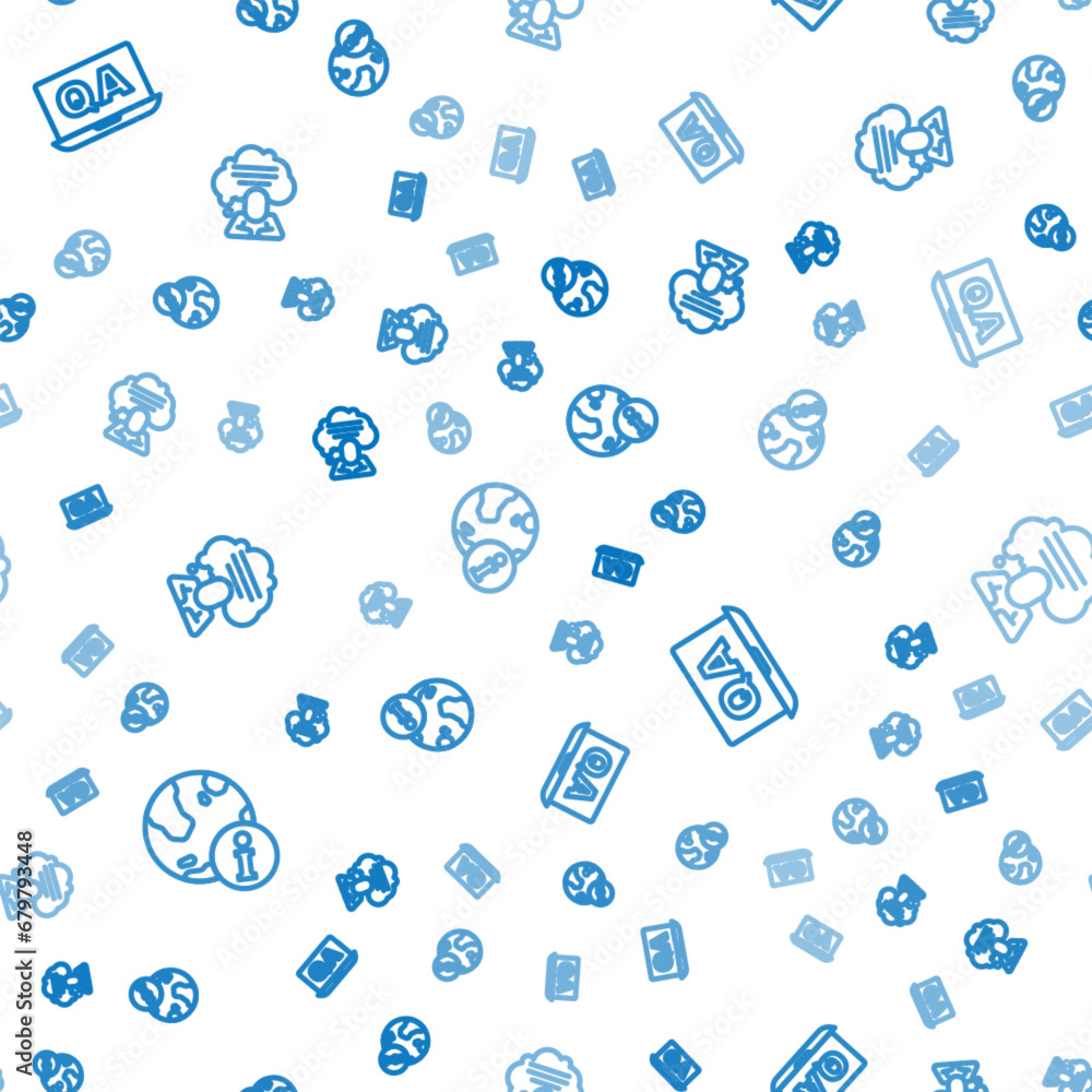 Poster set line information, question and answer and speech bubble chat on seamless pattern. vector