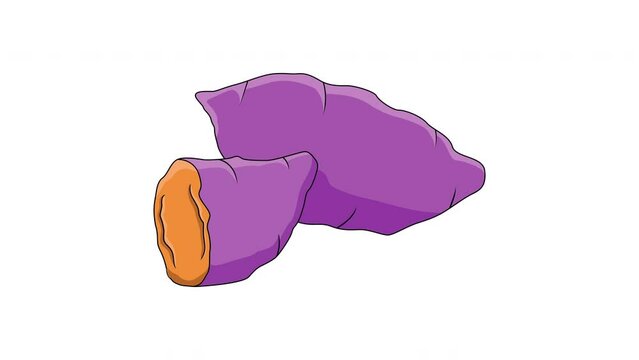 animated video forming a sweet potato icon