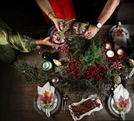 Hands cheering drinks