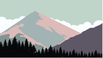 Abstract mountain landscape illustration