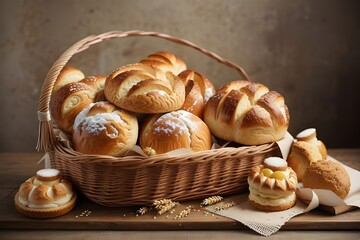 Free photo top view of homemade meat pies bellyache on a wooden platter on dark