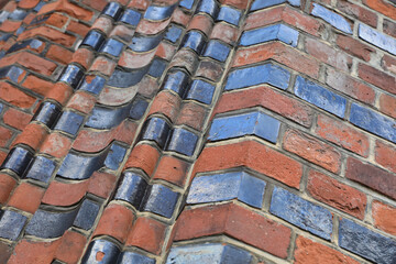 Detailaufnahme einer Backsteinmauer