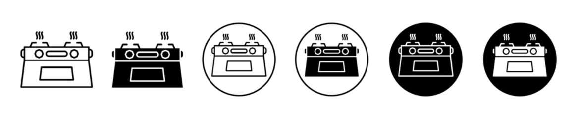 Cooking gas vector icon illustration set - obrazy, fototapety, plakaty