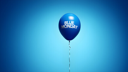 blue balloons with a blue Monday theme
