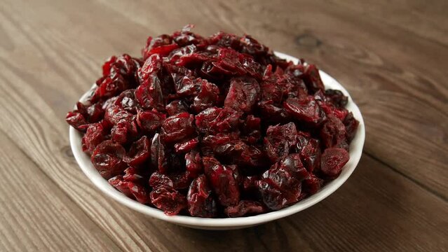 Dried cranberries on a plate.